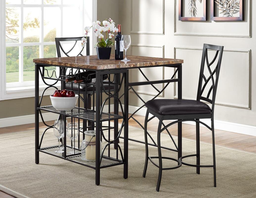 Counter table outlet with stools